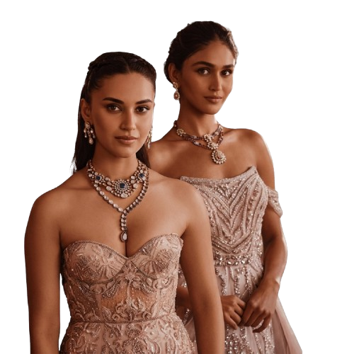 Models wearing luxury jewellery